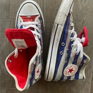 Sequin 4th of July Converse High Tops